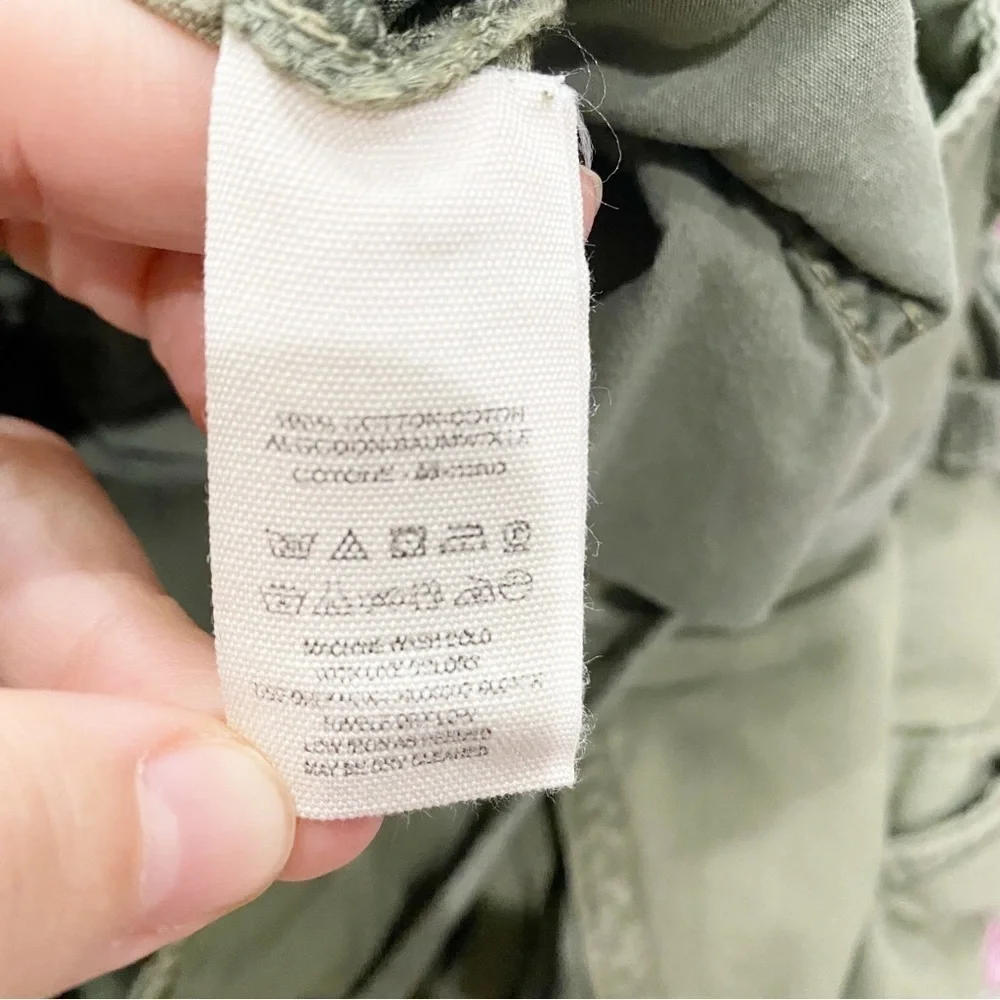 FREE PEOPLE Desert Cargo Pant Moss Green Utility Casual Comfort Size 25